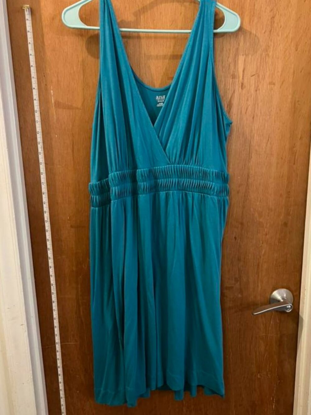 Size 2X - ana - Blue Sleeveless Knit Pullover Dress